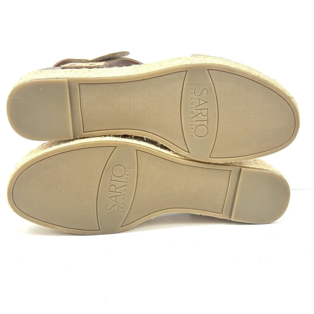 Sarto Franco Sarto A-LEO Suede Espadrille Platform Sandals Tan 9.5M